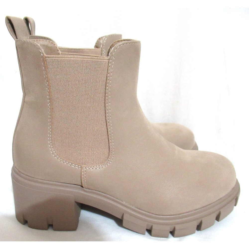 MIA Ivy Size 6.5 Lug Sole Leather Chelsea Boot Women's Stone Brus (Tan) - Picture 5 of 10
